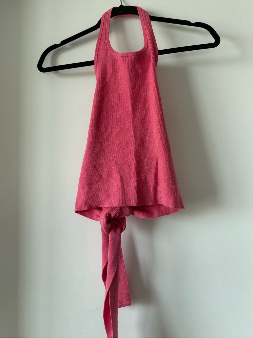 J. Crew Coral Pink Halter Tie-Back Crop Top